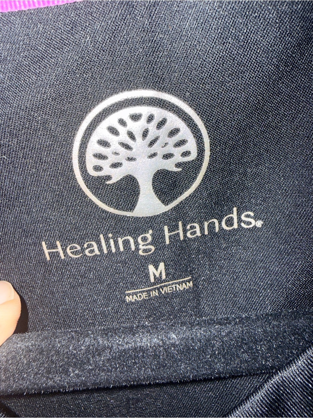 Healing Hands Black V-Neck Scrub Top - Women's Medium 2245 Juliet - Picture 3 of 4